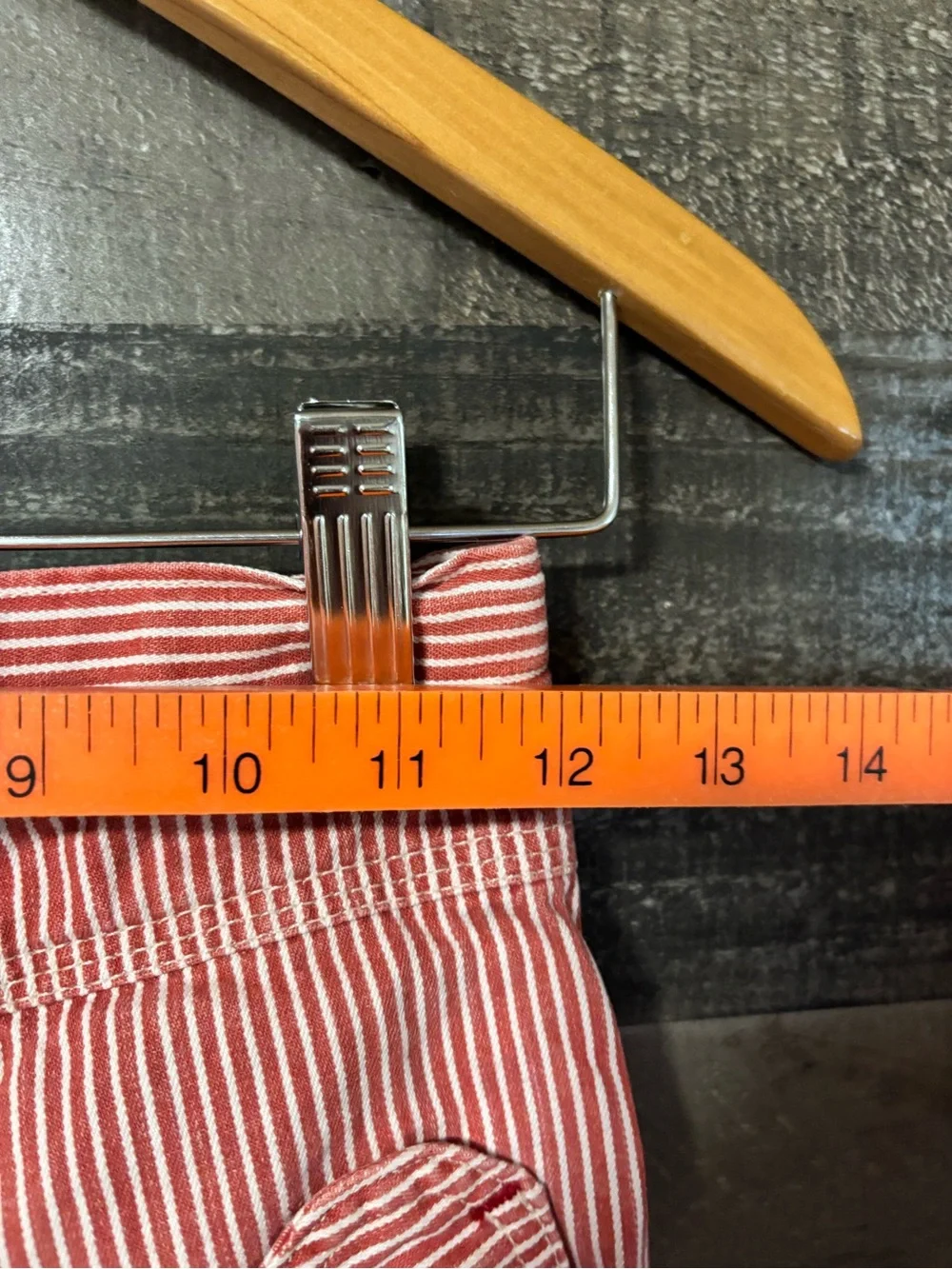 VTG OshKosh B'gosh Red Striped Straight leg Jeans w/ Heart Pocket Carpenter 10